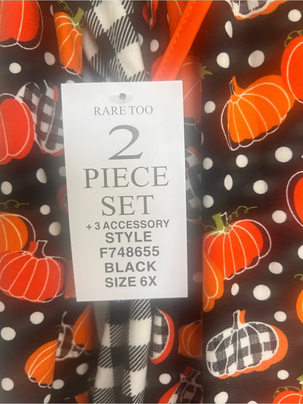 Dillards Rare Too Girls Halloween Autumn 2-Piece Dress Set NWT Size 6X